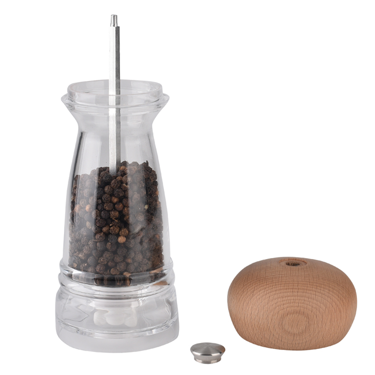 ODM Wooden Salt and Pepper Grinder with Transparent Acrylic Body 4
