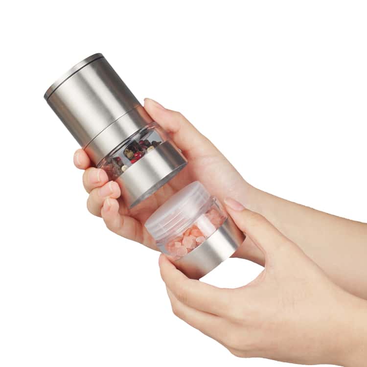 Space Saving Stackable Salt and Pepper Grinder for Multiple Spices 6 1