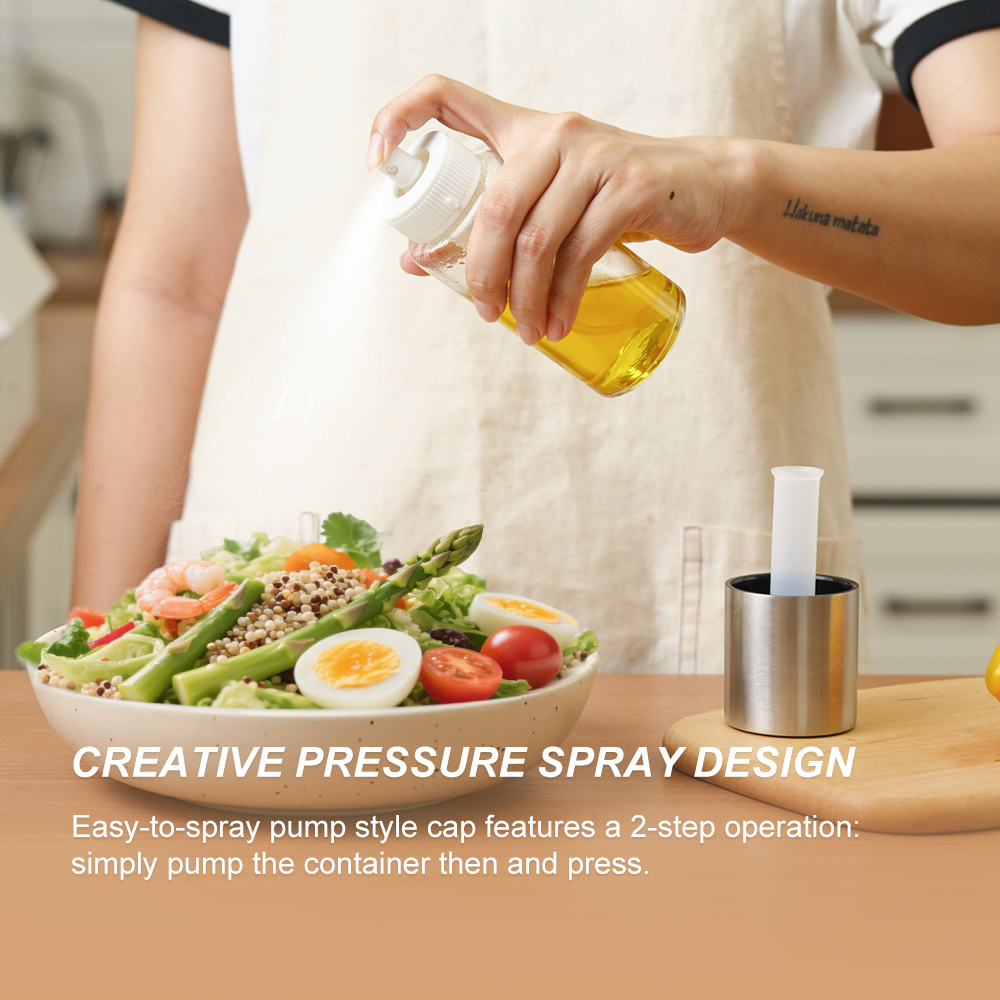 Custom 70ml Food Grade Glass Olive Oil Sprayer Bottle with Fine Mist Spray 5 1