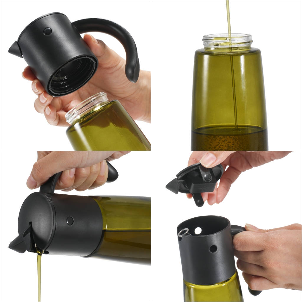 ODM Custom Gravity Glass Olive Oil Dispenser with Dark Glass Bottle 2 1