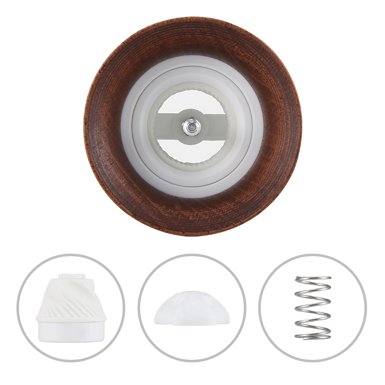 ODM Natural Wood Salt and Pepper Grinder with Borosilicate Glass Jar 4 1