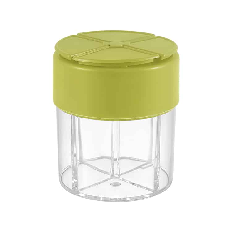Custom 4 in 1 Portable Plastic Spice Shaker with Flip Lids 2 1
