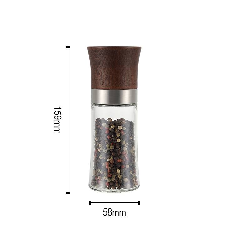 Custom Wooden Salt and Pepper Grinder with Glass Body 2 1