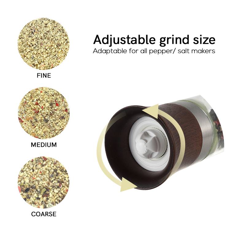 Custom Wooden Salt and Pepper Grinder with Glass Body 5 1