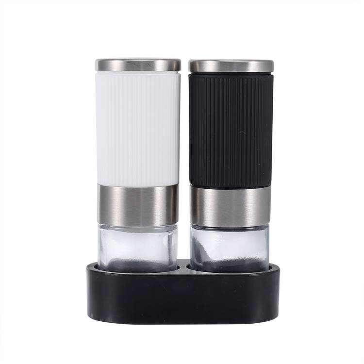 OEM Custom Mini Salt and Pepper Grinder Set with Plastic Stand 2 1
