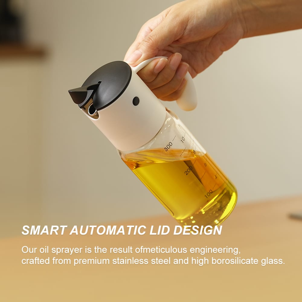 Custom Glass Olive Oil Dispenser with Gravity Activated Lid 4 1